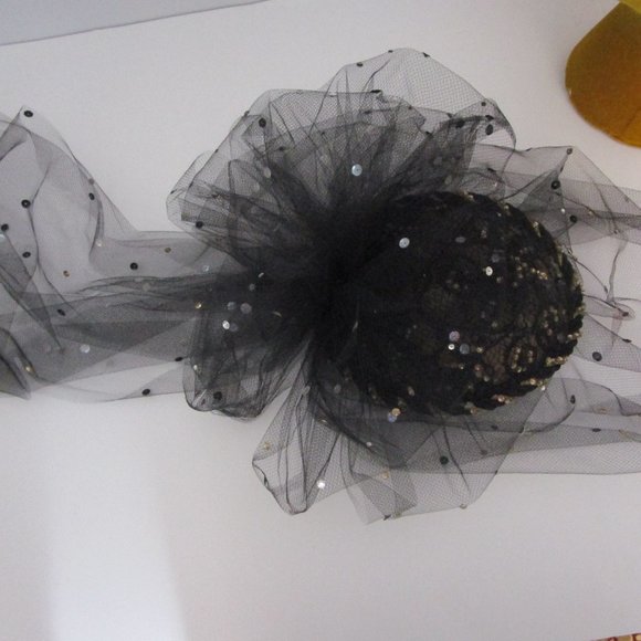 Sheer Tulle Veiled Fascinator Whimsy Hat Cocktail Party Bridal Church - Picture 9 of 10